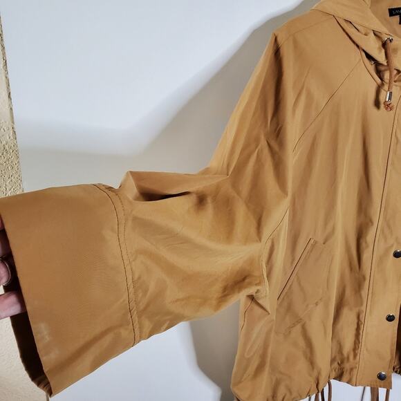 Lane Bryant Cropped drawstring snap front lightweight hooded jacket Size 18/20 - Picture 7 of 9